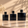 Black Square Glass Refillable Perfume Spray Bottle
