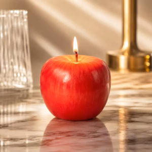 Handmade Beeswax Apple Candle