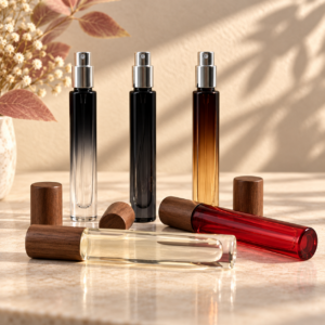 Multicolor glass perfume spray bottle