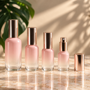 Rose Gold Gradient Pink Glass Perfume Spray Bottle