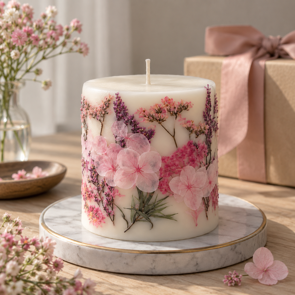 Scented Dried Flower Soy Candle
